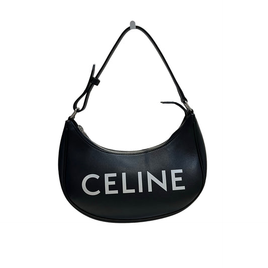 CÉLINE Calfskin Leather Ava Medium Handbag Black