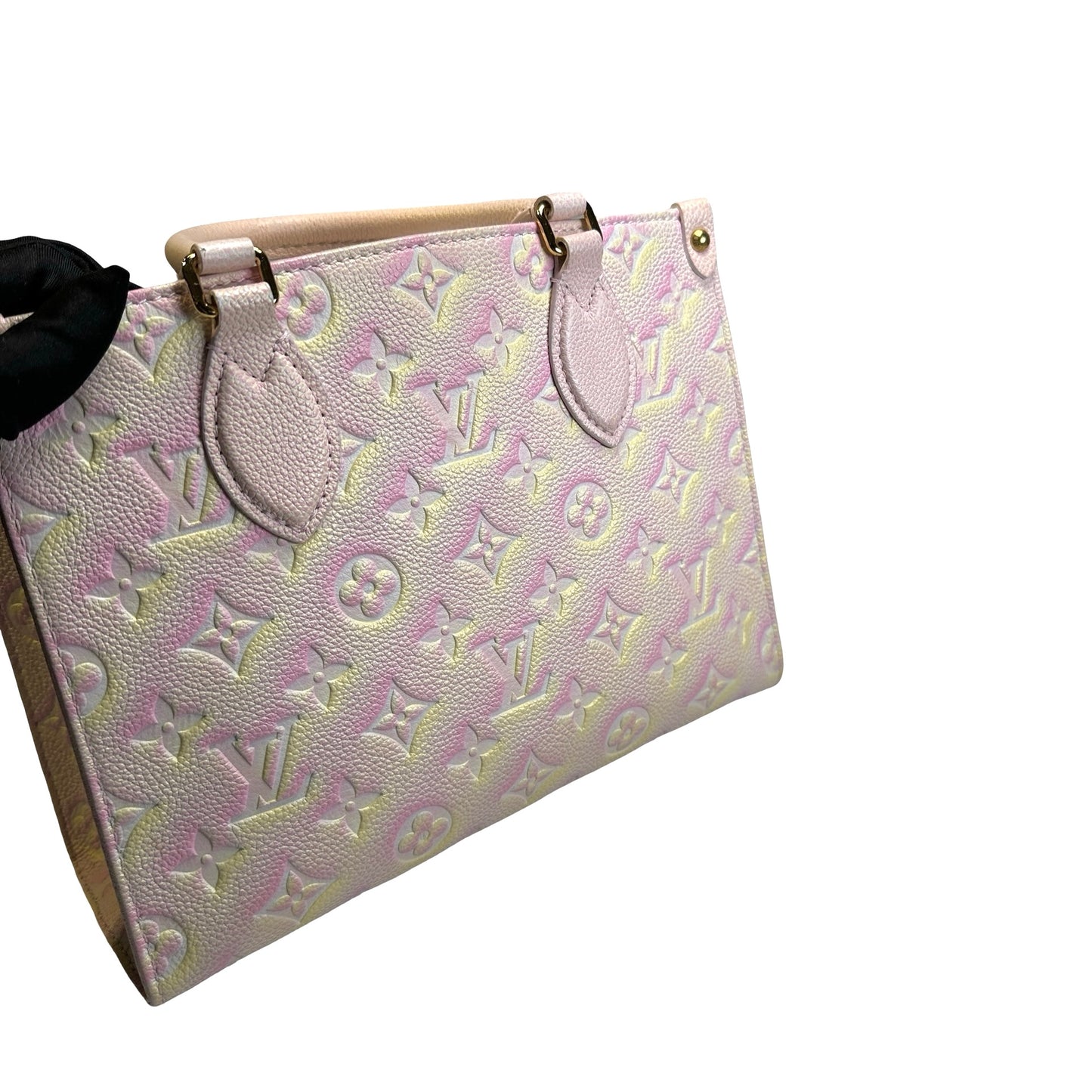 Used LOUIS VUITTON Monogram Empreinte Leather On The Go Handbag Sunrise Pastel