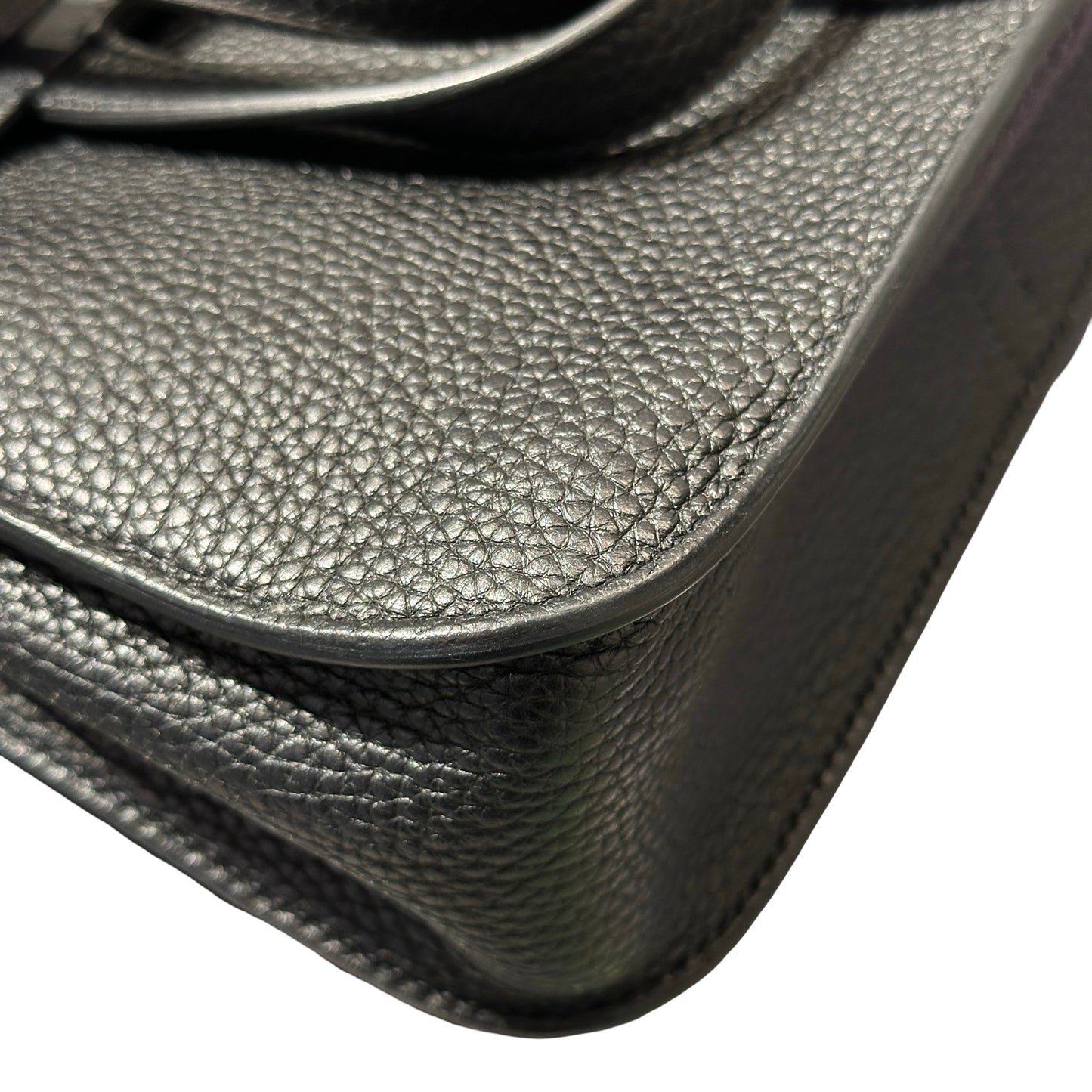 Used Hermès Halzan Shoulder Bag Black GHW