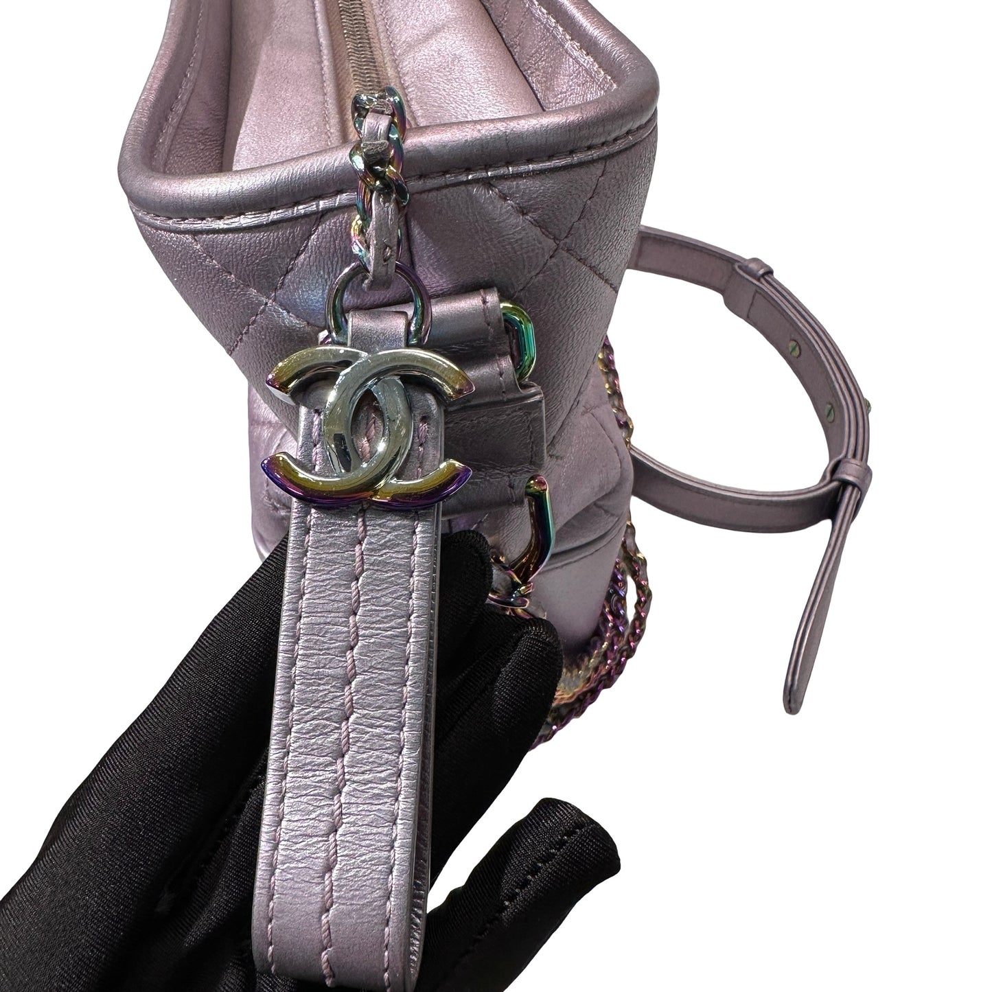 Used CHANEL Gabrielle Shoulder Bag Light purple Rainble HW