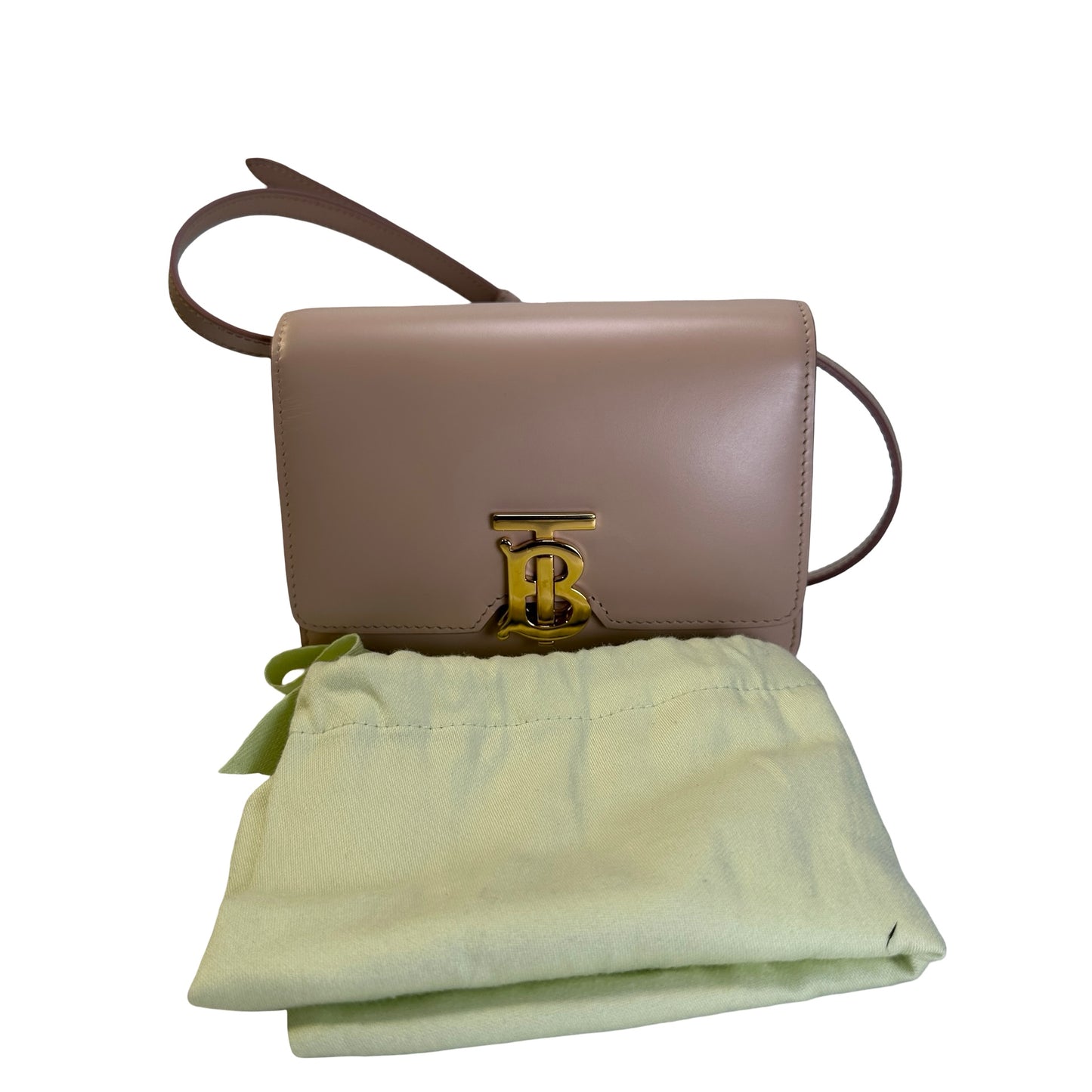Used BURBERRY Calfskin TB Bag Shoulder Bag Beige