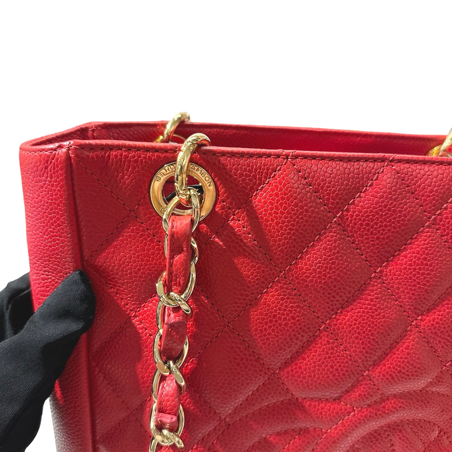 Used CHANEL GHW Used Chanel PST Shoulder Red Bag
