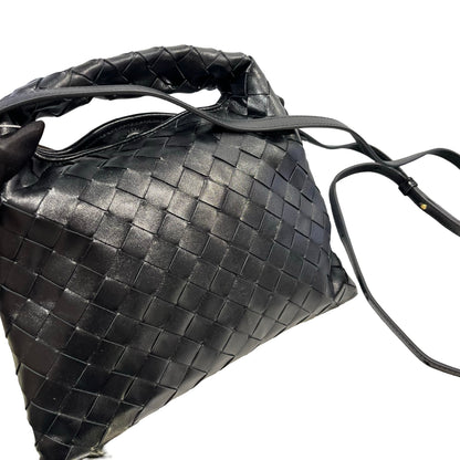 Used BOTTEGA VENETA Intrecciato Mini Wallace Shoulder Bag Black