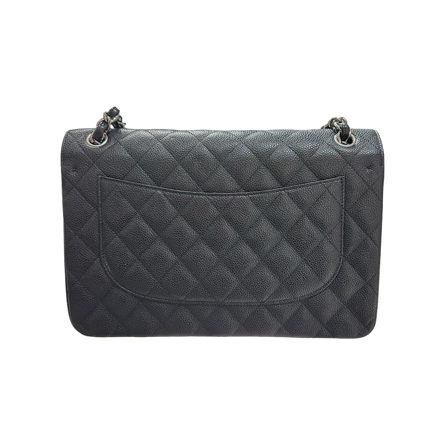 Used CHANEL Jumbo Shoulder Bag Black PHW