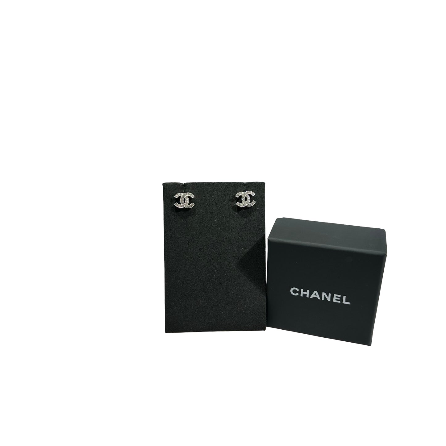 New Chanel CC Logo Earrings Silver