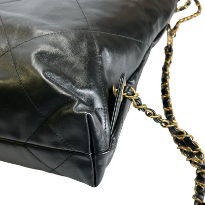 Used CHANEL Quilted Leather Chanel 22 Backpack Backpack Black