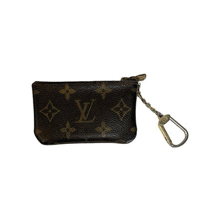 Used LOUIS VUITTON Monogram Key Pouch Coin Purse Brown