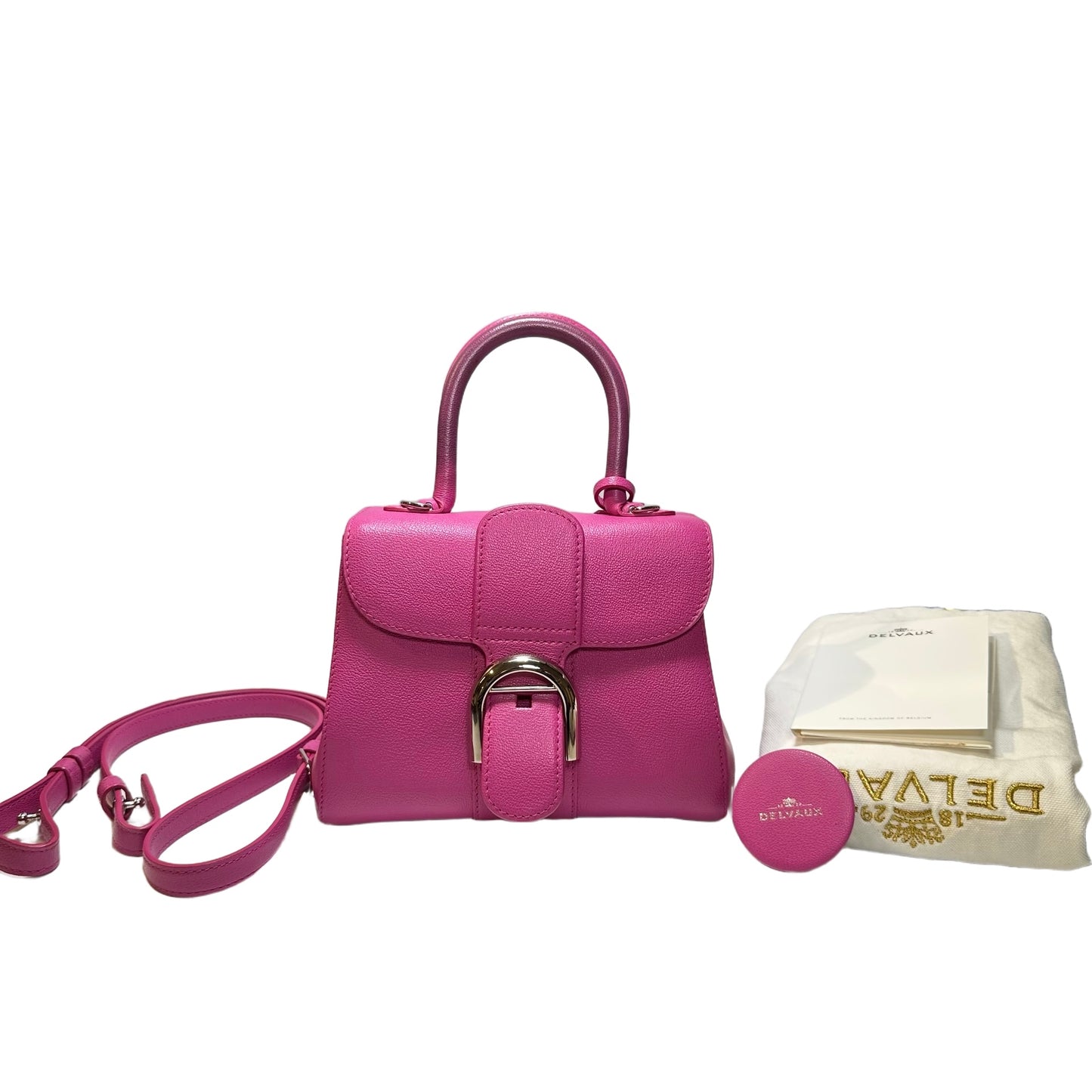 Used DELVAUX Calfskin Leather BRILLANT MINI Cross Body Bag