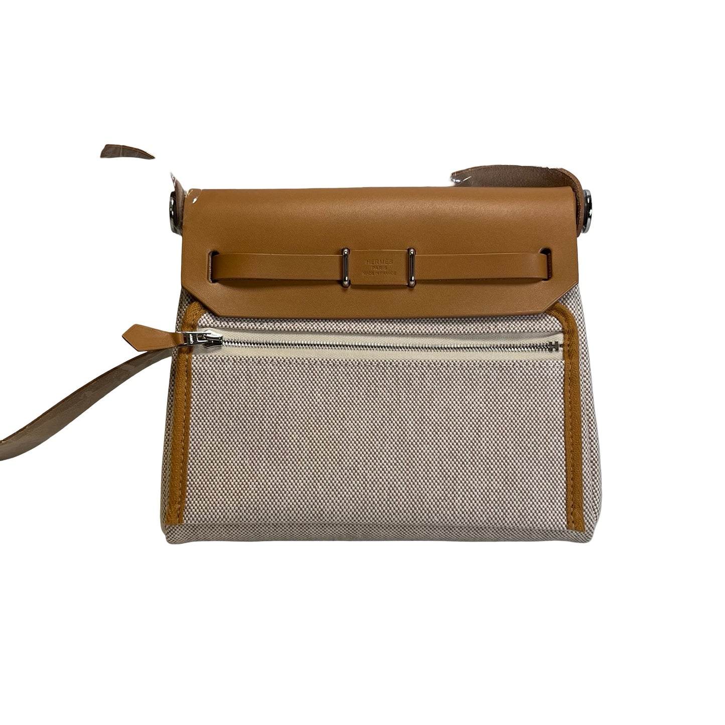 Brand New HERMES Toile Mini Herbag Cross body bag Tan Beige