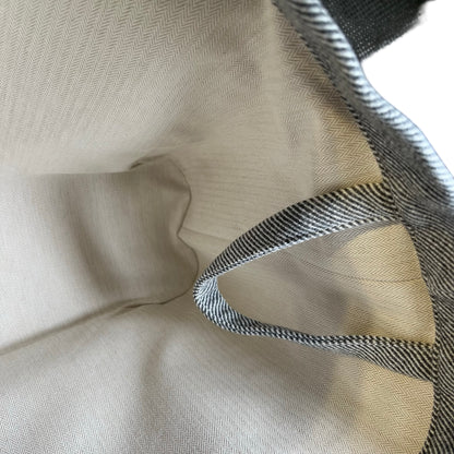 Used HERMES Canvas Animaux Nattes Nappy Bag Tote Bag Grey