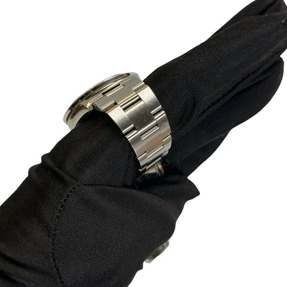 Used ROLEX Stainless Steel Diamond Bezel Oyster Perpetual Date Watch Silver Black