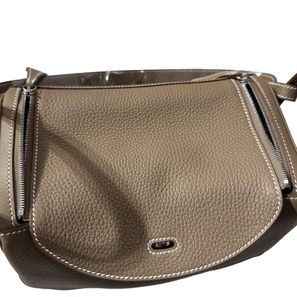 New HERMÈS Clemence leather Lindy 26 Shoulder Bag Etoupe PHW
