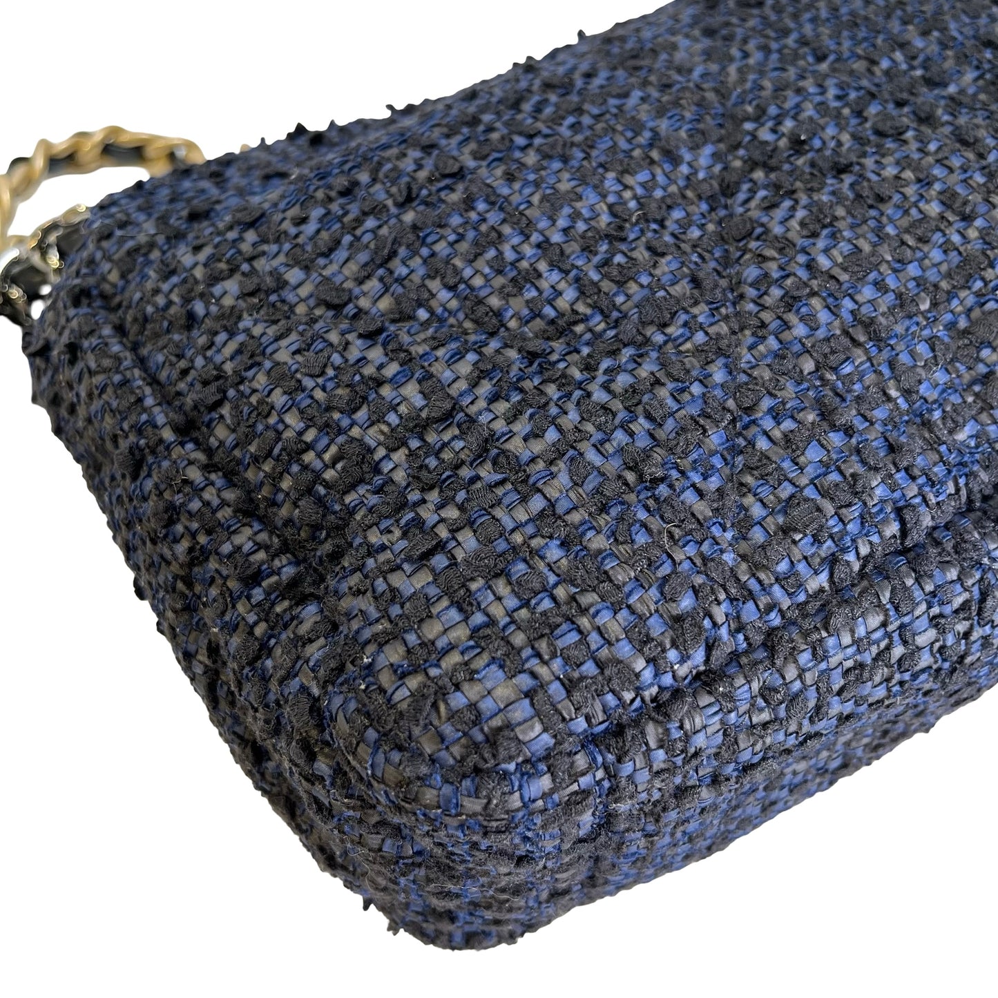 Used CHANEL Tweed 19 Shoulder Bag Blue Black