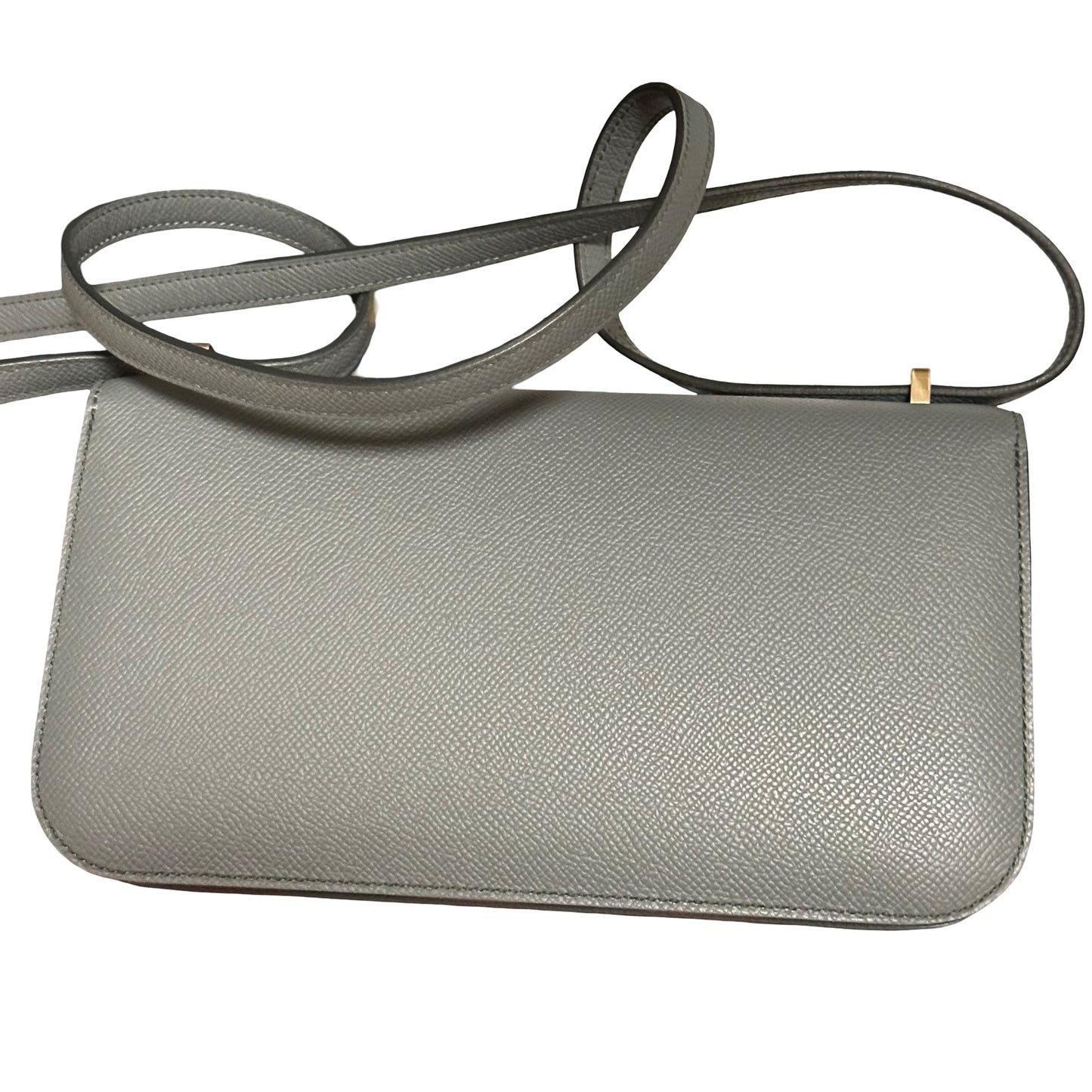 Used HERMES Epsom Constance Elan Shoulder Bag Grey