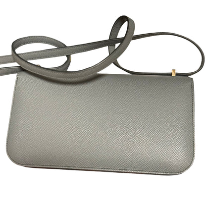 Used HERMES Epsom Constance Elan Shoulder Bag Grey