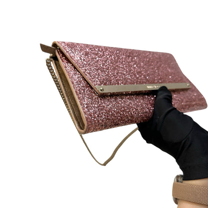 Used JIMMY CHOO Glitter Glitter Bag Clutch Pink