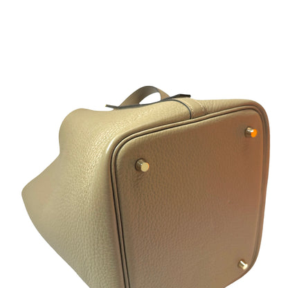 Used HERMÈS TC Picotin 22 Handbag Beige GHW