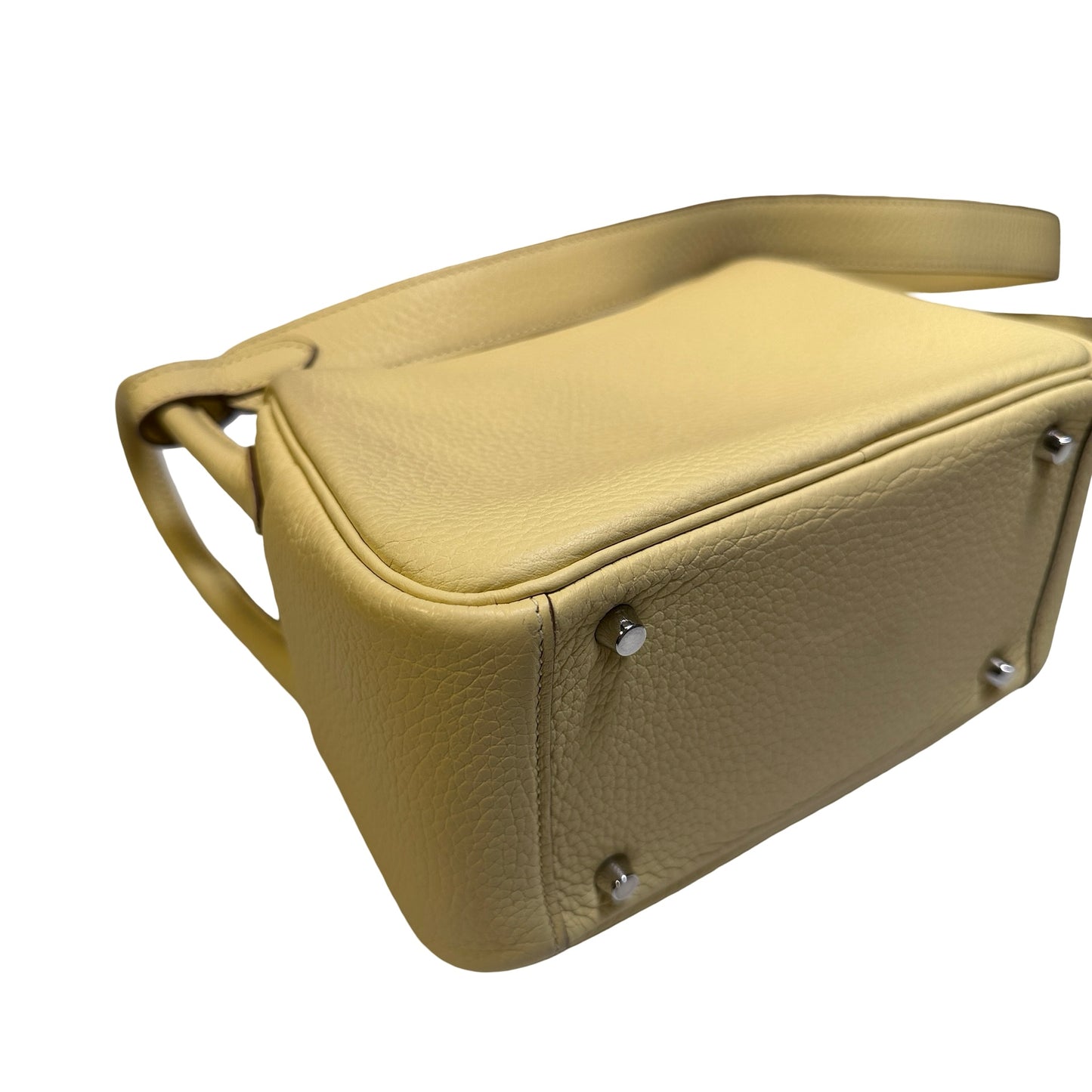 Used HERMÈS Leather Mini Lindy Shoulder Bag YELLOW PHW