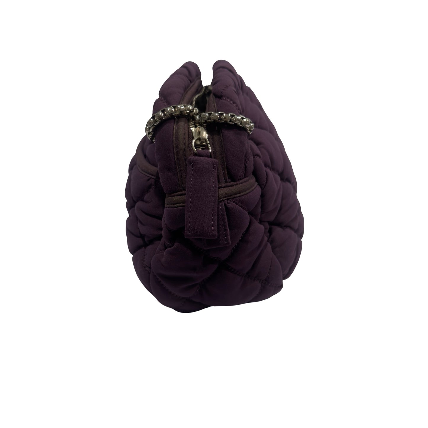 Used CHANEL Quilted Nylon Quilted Cloud Bag Shoulder Bag Purple PHW