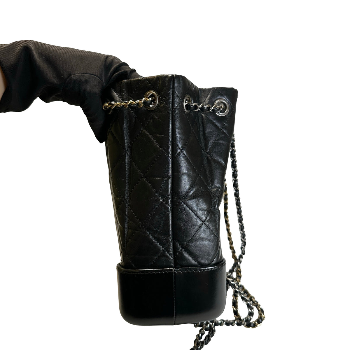 Used CHANEL Calfskin Gabrielle Backpack Backpack (Rucksack) Black PHW