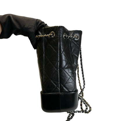 Used CHANEL Calfskin Gabrielle Backpack Backpack (Rucksack) Black PHW