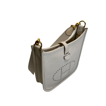 Used HERMES Clemence Leather Evelyne Cross body bag Craie