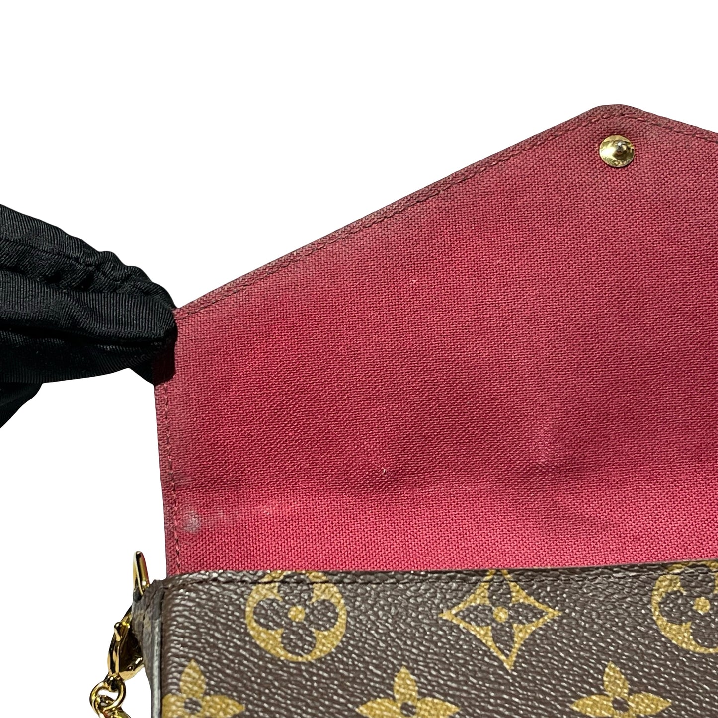 Used LOUIS VUITTON Félicie Pochette Clutch Bag Brown GHW
