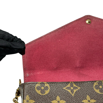 Used LOUIS VUITTON Félicie Pochette Clutch Bag Brown GHW