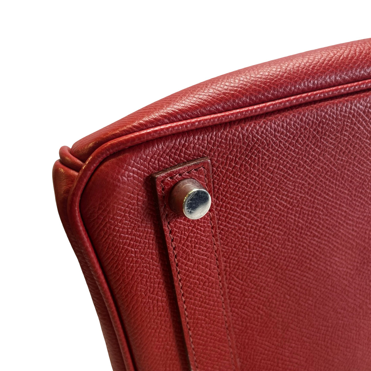Used HERMES Epsom HAC 28 Handbag Red PHW