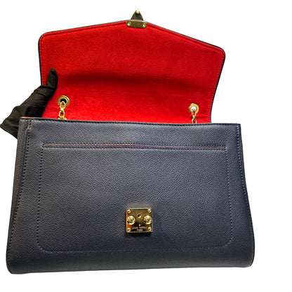 Used LOUIS VUITTON Monogram Empreinte Leather Pochette Metis Shoulder Bag Navy GHW