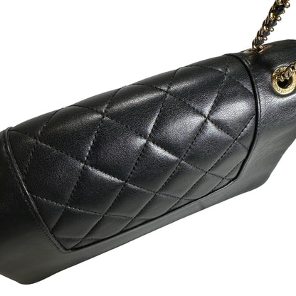 Used CHANEL Quilted Caviar Diana Flap Chain Shoulder Bag Black GHW