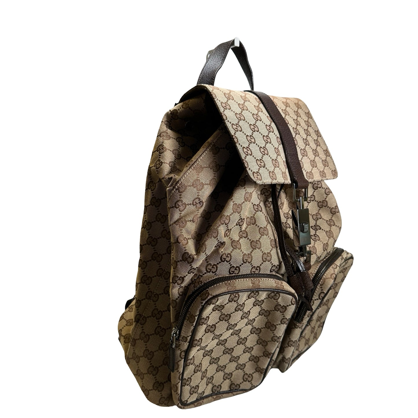 Used GUCCI GG Canvas GG Canvas Backpack Backpack Brown Beige