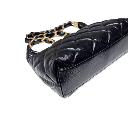 Used CHANEL Shiny Lambskin 24A Hobo Shoulder Bag