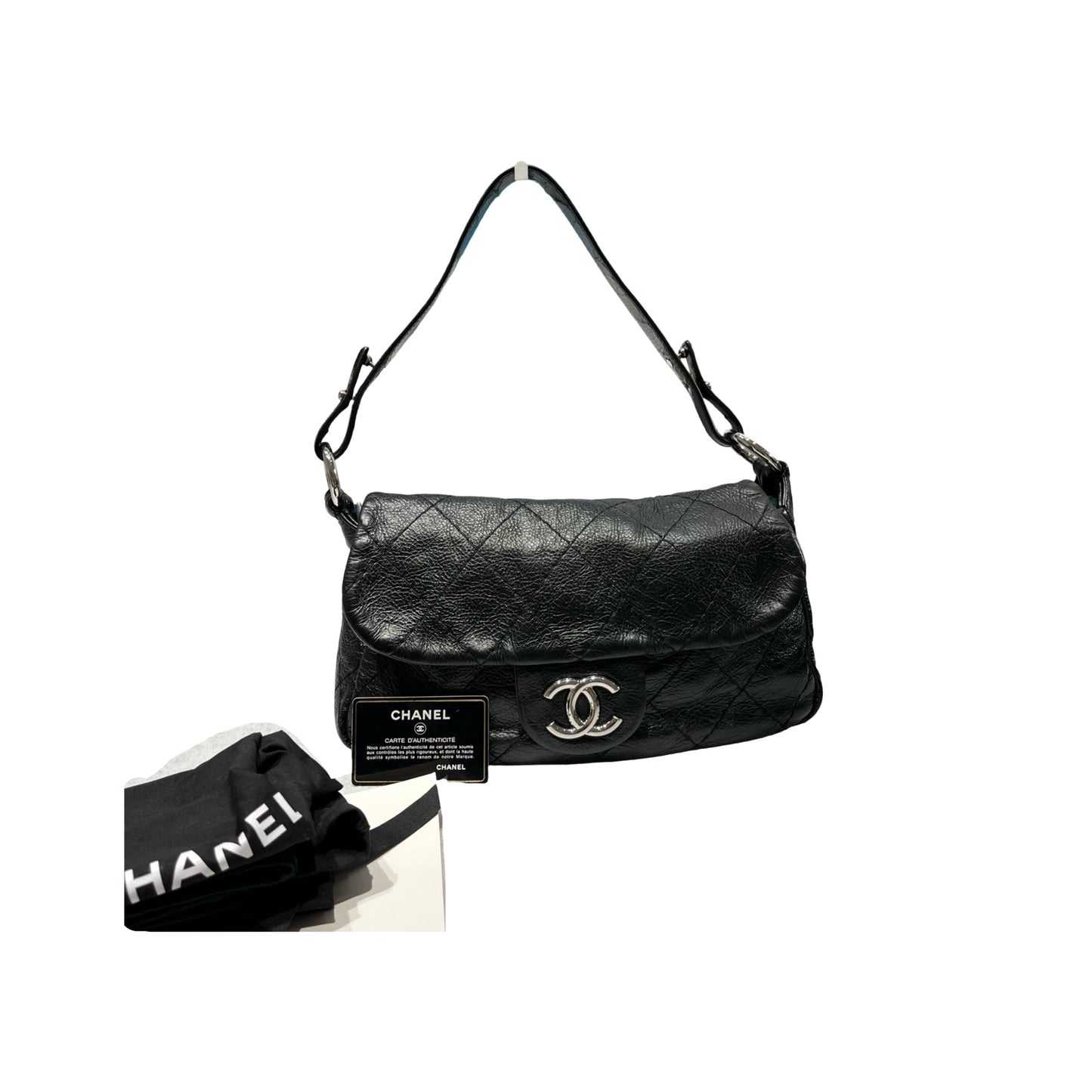 Used CHANEL Vintage Shoulder Shoulder Bag Black PHW
