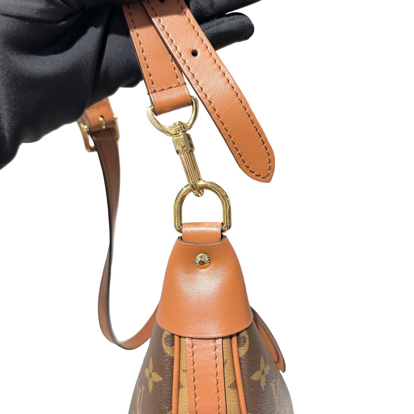 Used Louis Vuitton Monogram Canvas Loop Hobo Bag Brown GHW