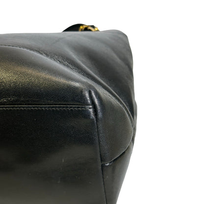 Used CHANEL solid vintage CC logo shoulder bag Shoulder Bag black