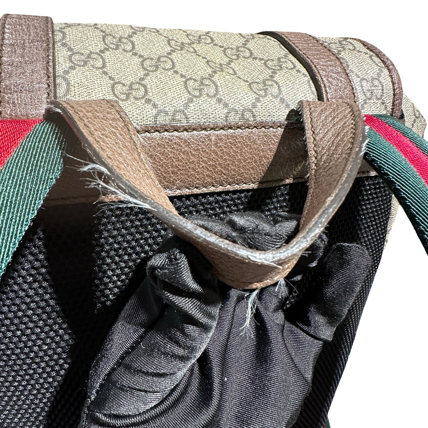 Used Gucci Coated Canvas Backpack Brown GHW