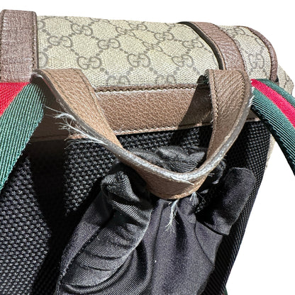 Used Gucci Coated Canvas Backpack Brown GHW