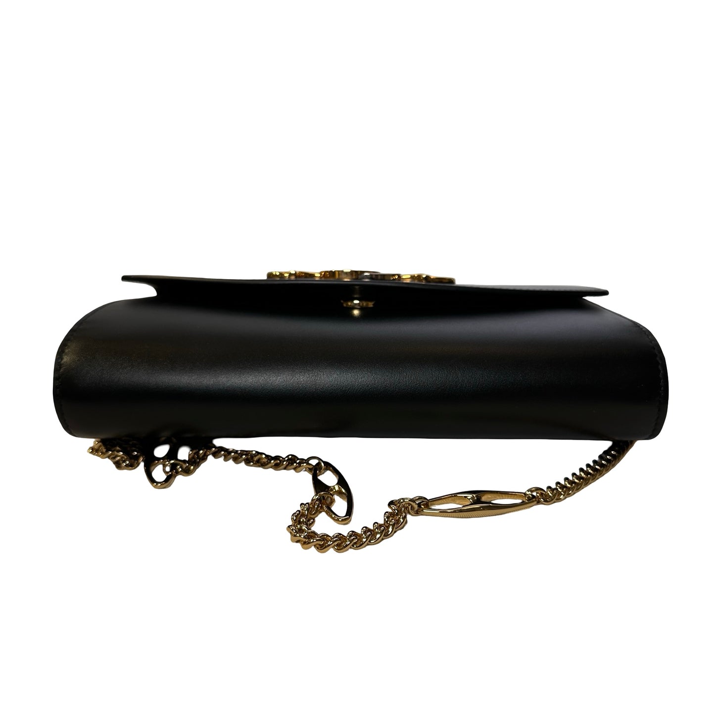 GUCCI Leather Zumi Shoulder Bag Black