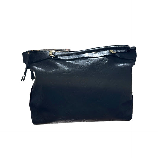 Used Louis Vuitton Calfskin Leather Tote Bag Black GHW