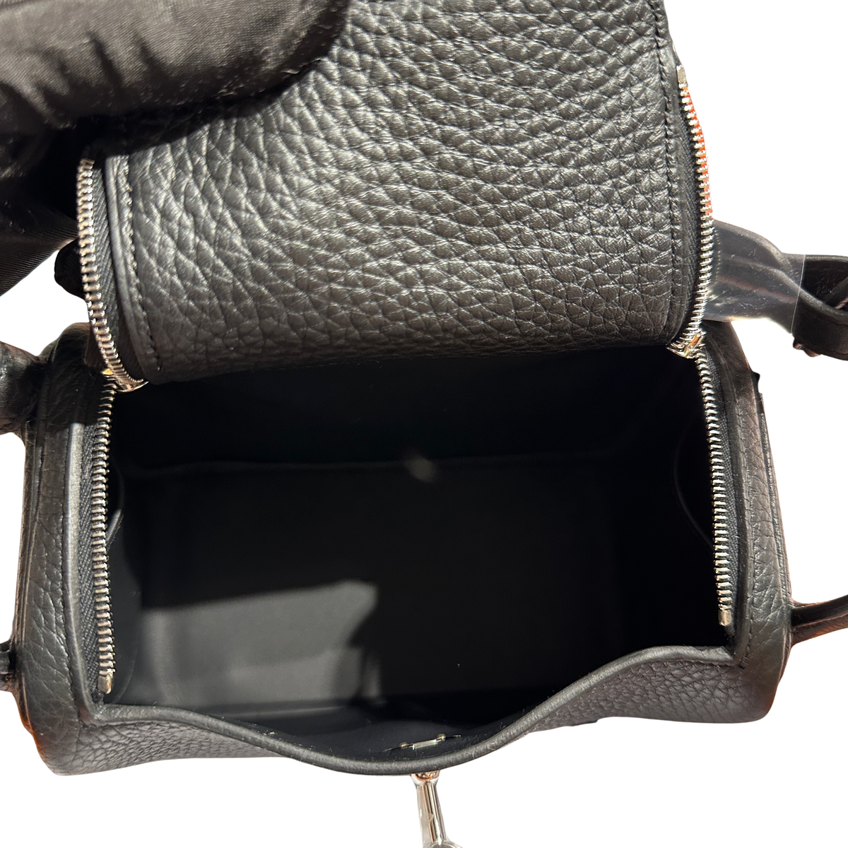 Brand New HERMES Clemence Leather Lindy Mini Handbag Black