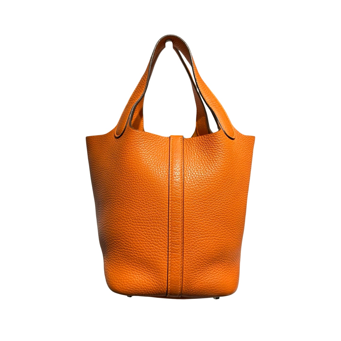 Used HERMÈS TC Picotin 18 Handbag Orange (93) PHW