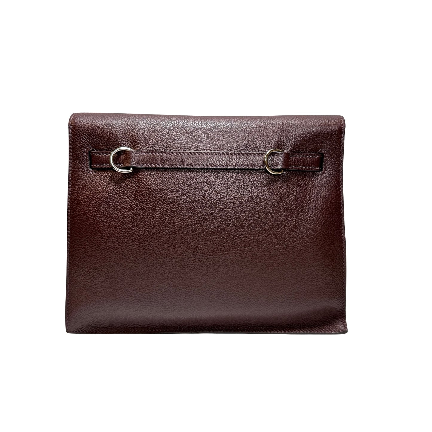 Used Hermès Clemence leather Kelly Danse Shoulder Bag Brown GHW
