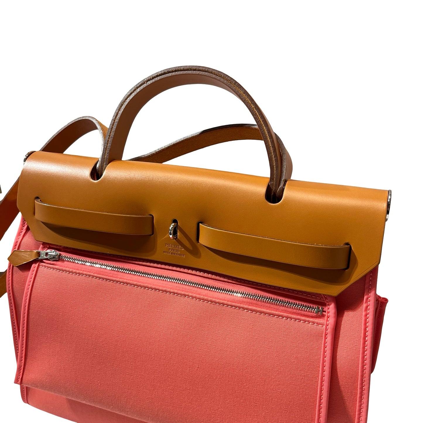 Used HERMÈS Herbag 31 Cross Body Bag Pink Brown PHW