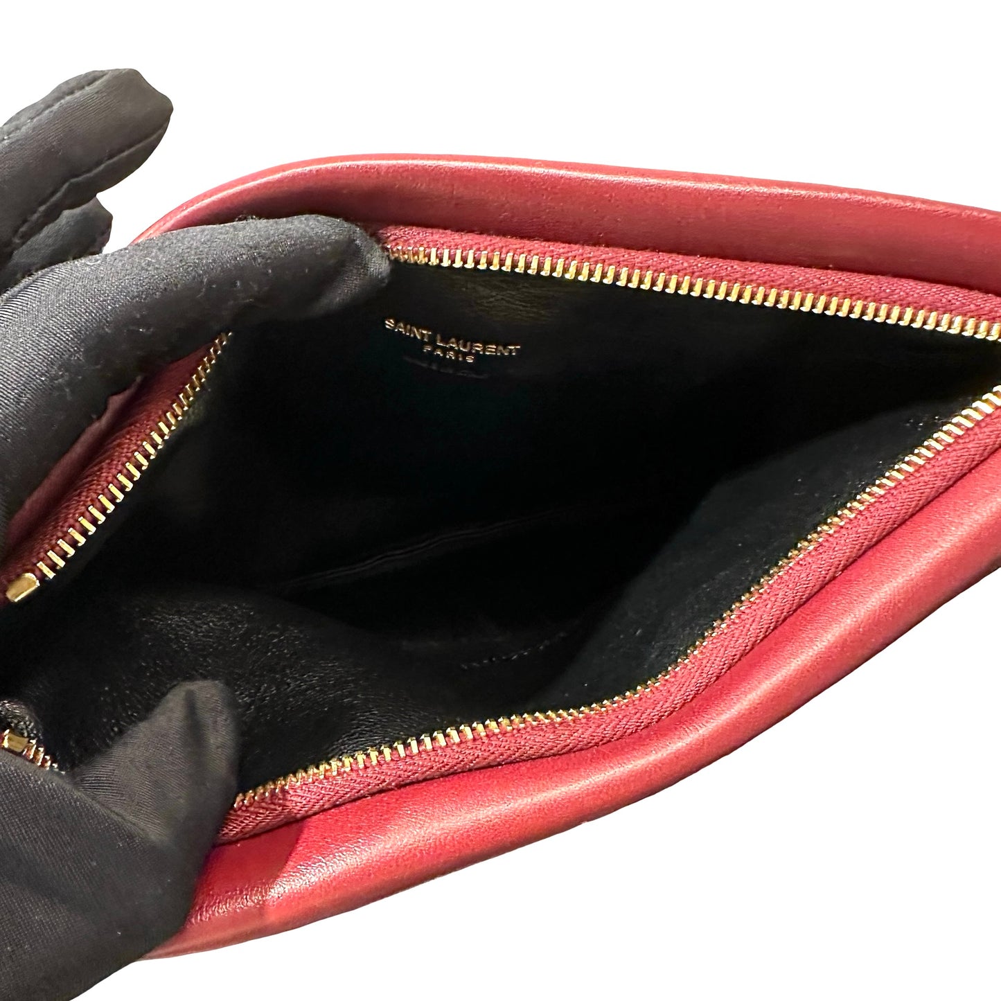 Used SAINT LAURENT Clutch Clutch Red GHW