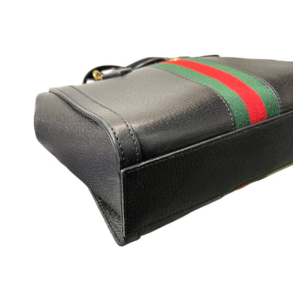 Used GUCCI Calfskin Leather Ophidia Cross Body Bag GHW Black