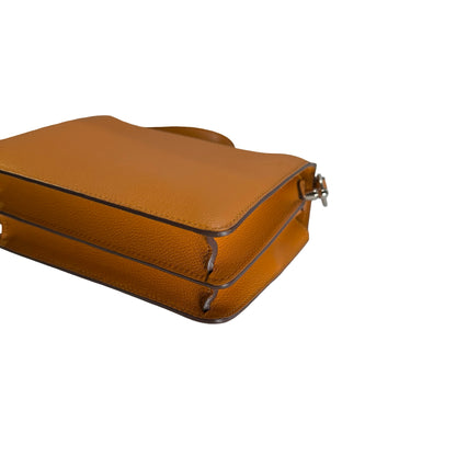 Used HERMES Leather Mini Roulis Crossbody Bag Orange