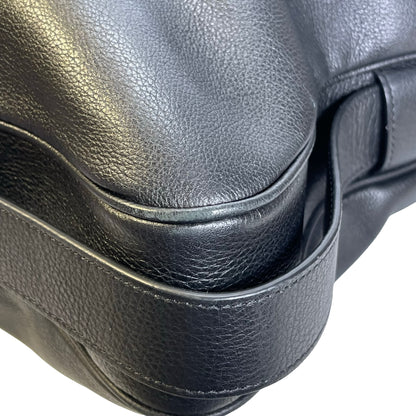 Used CELINE Leather Sangle Bucket Bag Shoulder Bag Black