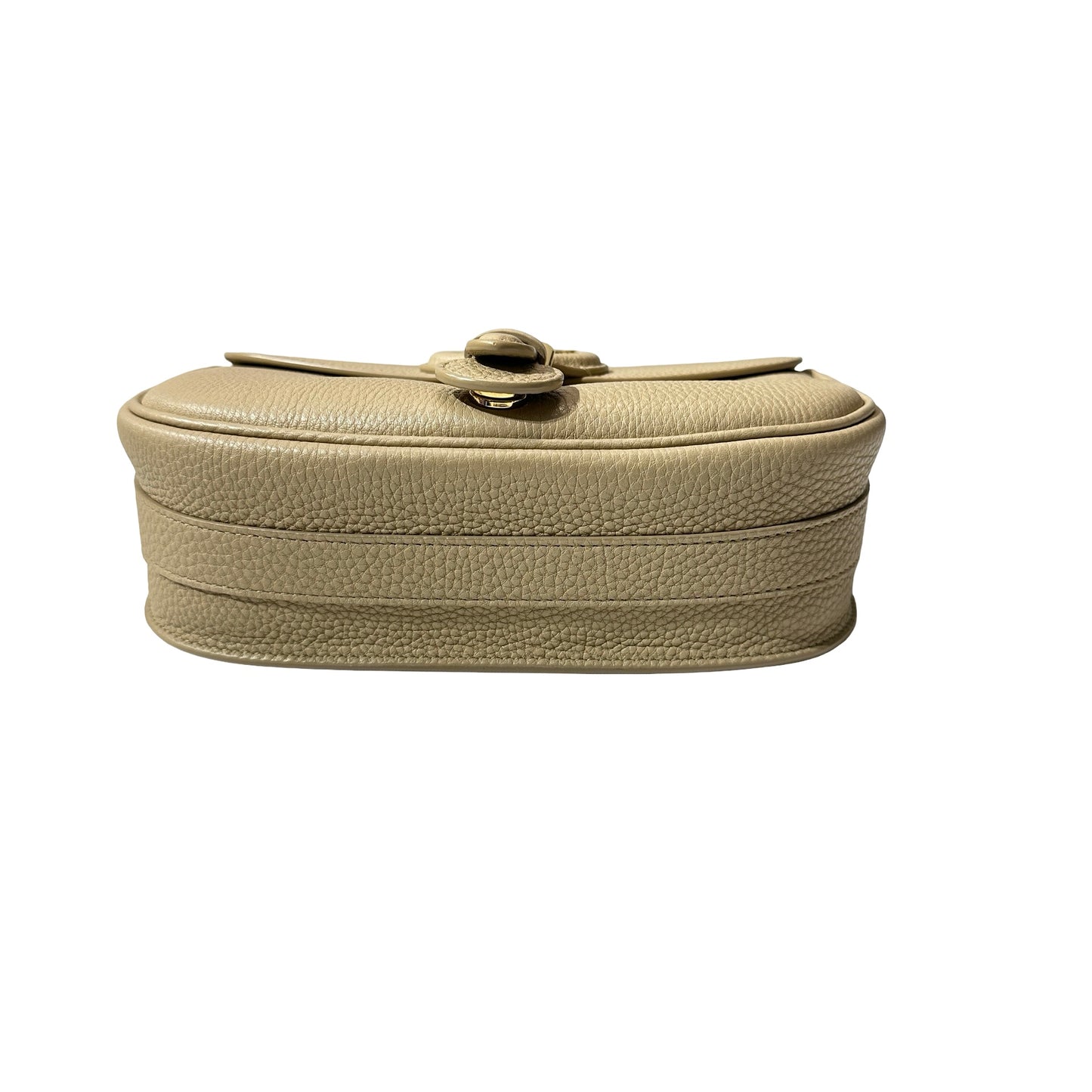 Used DIOR Calfskin Leather Bobby Cross Body Bag Beige GHW