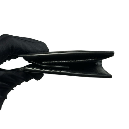 Unused SAINT LAURENT Calfskin Leather YSL PORTEFEUILLE HOMME(128Y)SL Wallet Black